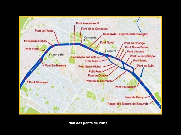 Plan des ponts de Paris 