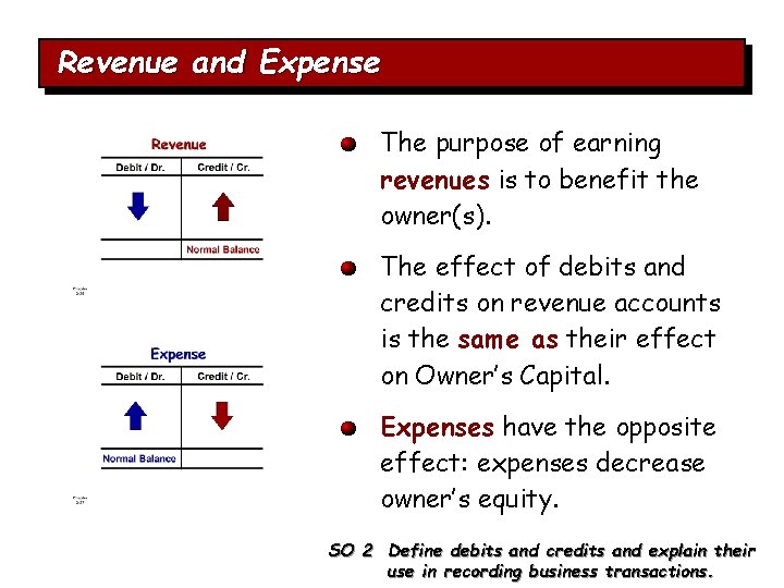 Revenue and Expense The purpose of earning revenues is to benefit the owner(s). The