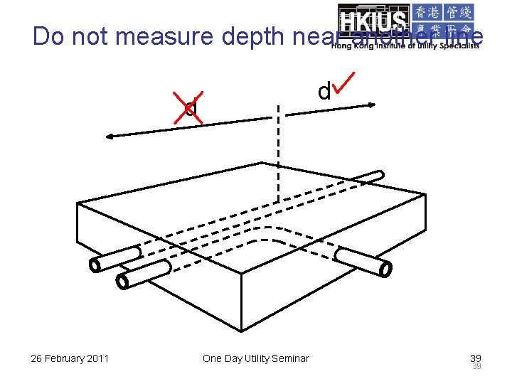 Do not measure depth near another line d d 26 February 2011 One Day