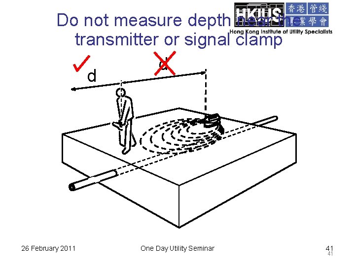 Do not measure depth near the transmitter or signal clamp d d 26 February