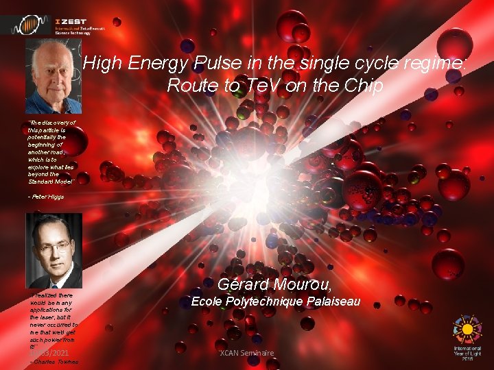 High Energy Pulse in the single cycle regime