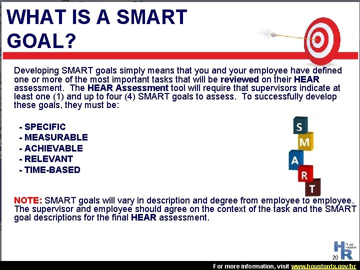 WHAT IS A SMART GOAL? Developing SMART goals simply means that you and your WHAT IS A SMART GOAL? Developing SMART goals simply means that you and your