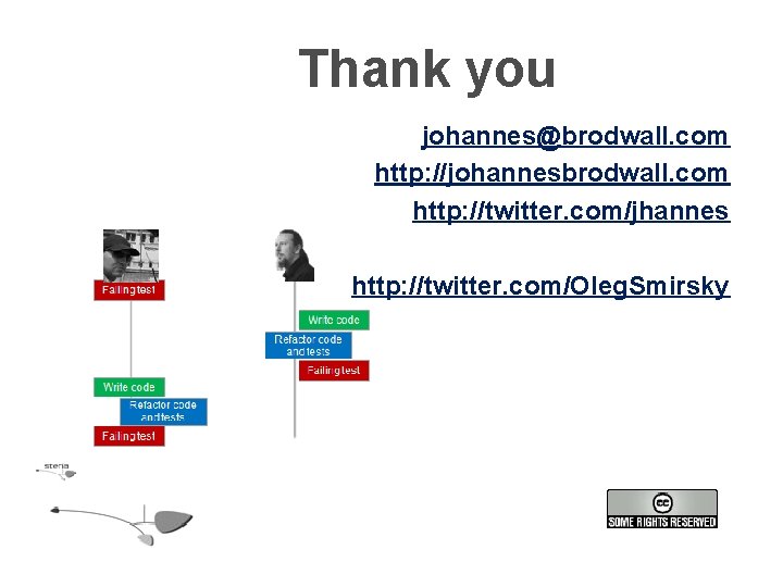 Thank you johannes@brodwall. com http: //johannesbrodwall. com http: //twitter. com/jhannes http: //twitter. com/Oleg. Smirsky