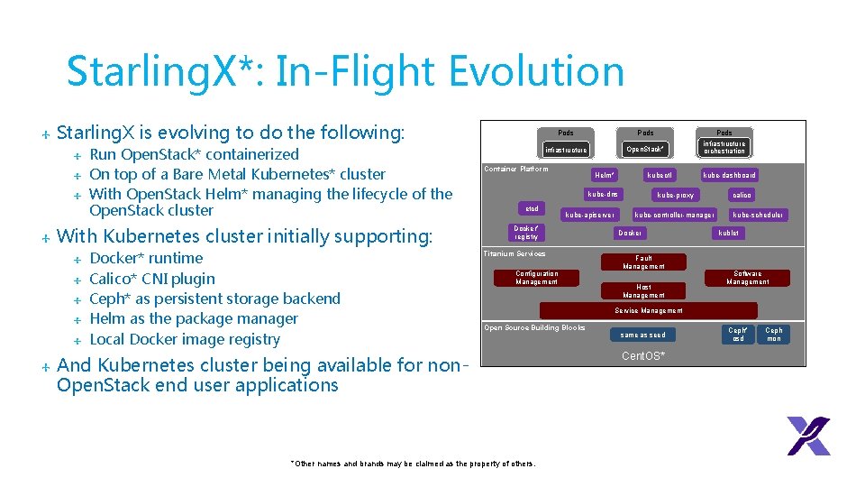 Starling. X*: In-Flight Evolution ✢ Starling. X is evolving to do the following: ✢