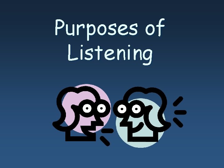 Purposes of Listening Purposes of Listening