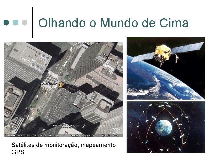 Olhando o Mundo de Cima Satélites de monitoração, mapeamento GPS Olhando o Mundo de Cima Satélites de monitoração, mapeamento GPS