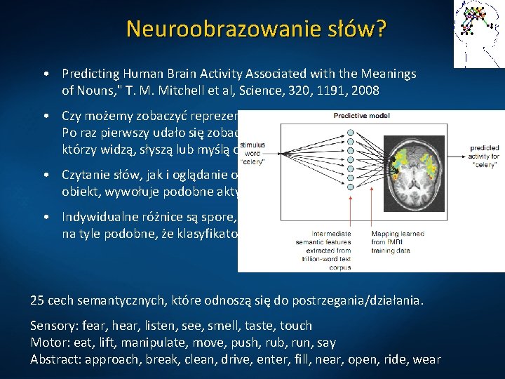 Neuroobrazowanie słów? • Predicting Human Brain Activity Associated with the Meanings of Nouns, "