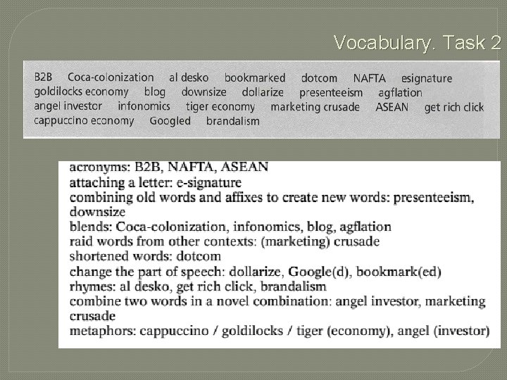 Vocabulary. Task 2 