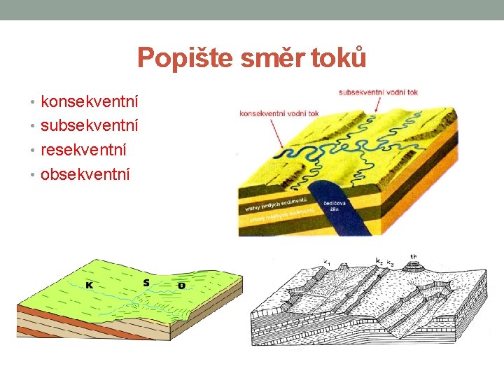 Popište směr toků • konsekventní • subsekventní • resekventní • obsekventní 