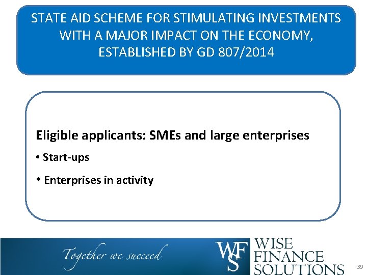 STATE AID SCHEME FOR STIMULATING INVESTMENTS WITH A MAJOR IMPACT ON THE ECONOMY, ESTABLISHED