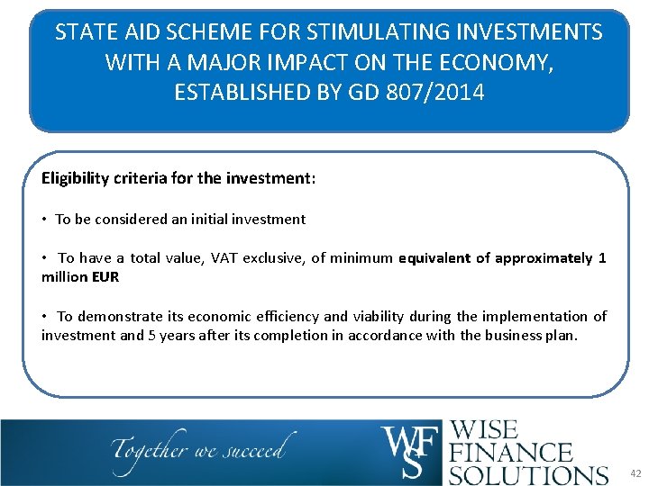 STATE AID SCHEME FOR STIMULATING INVESTMENTS WITH A MAJOR IMPACT ON THE ECONOMY, ESTABLISHED