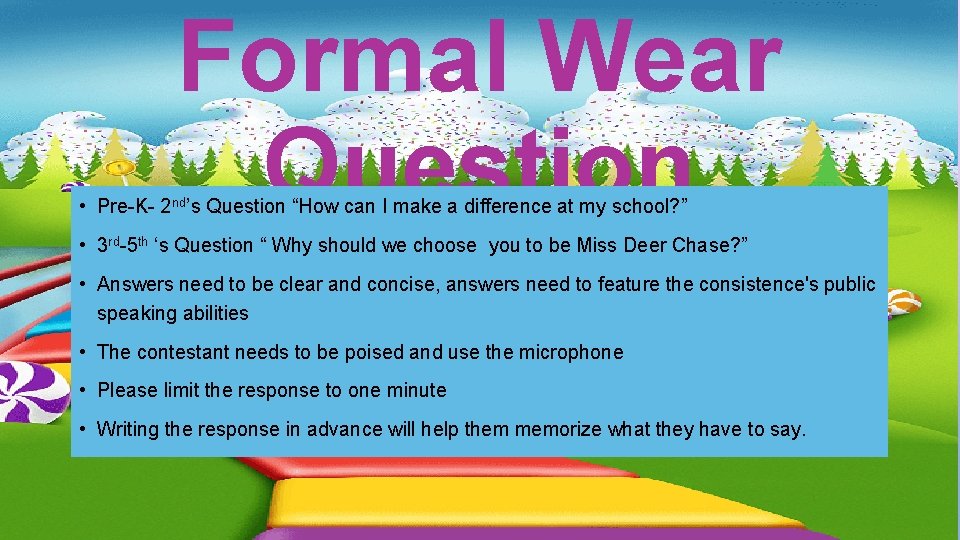 Formal Wear Question • Pre-K- 2 nd’s Question “How can I make a difference