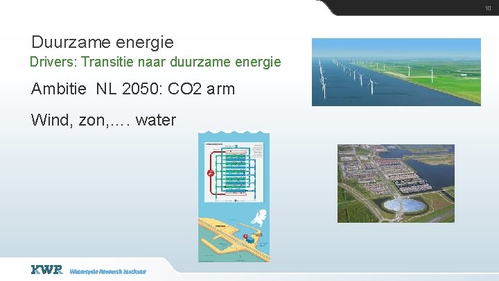 10 Duurzame energie Drivers: Transitie naar duurzame energie Ambitie NL 2050: CO 2 arm