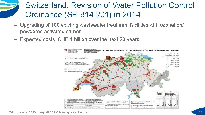 Switzerland: Revision of Water Pollution Control Ordinance (SR 814. 201) in 2014 – Upgrading