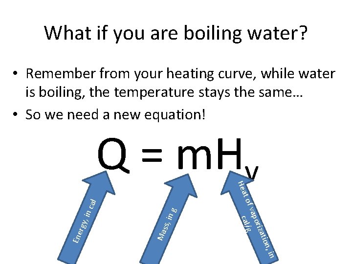 What if you are boiling water? • Remember from your heating curve, while water