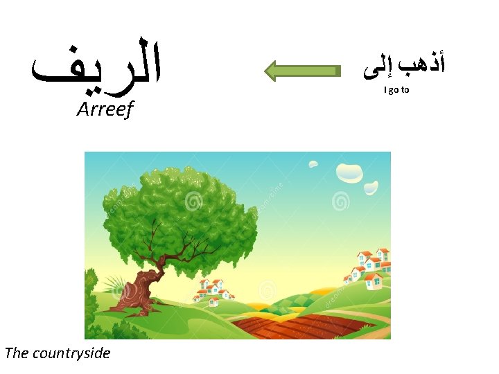 ﺍﻟﺮﻳﻒ Arreef The countryside ﺃﺬﻫﺐ ﺇﻟﻰ I go to ﺍﻟﺮﻳﻒ Arreef The countryside ﺃﺬﻫﺐ ﺇﻟﻰ I go to