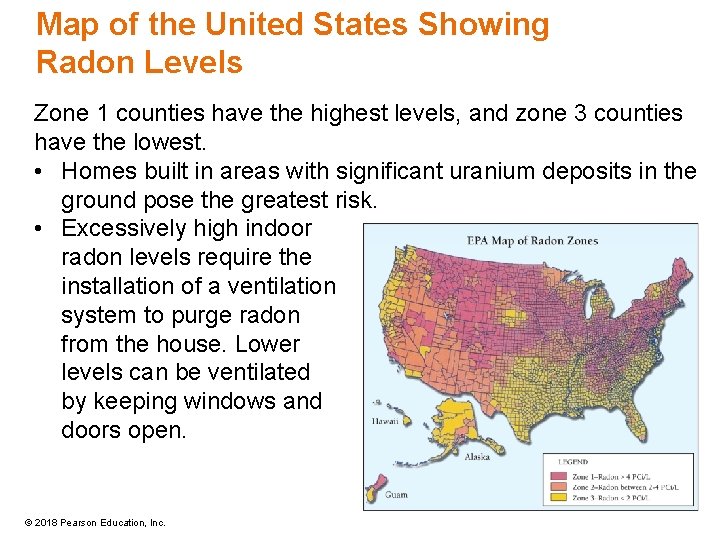 Map of the United States Showing Radon Levels Zone 1 counties have the highest