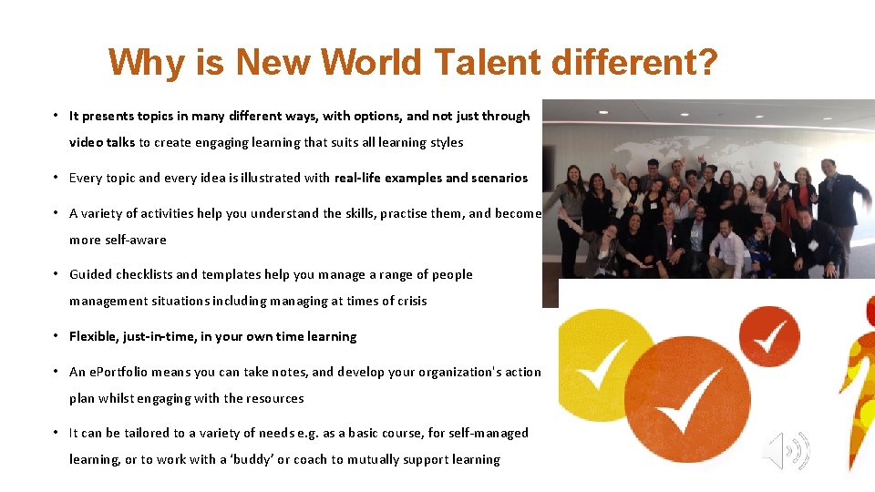 Why is New World Talent different? • It presents topics in many different ways,