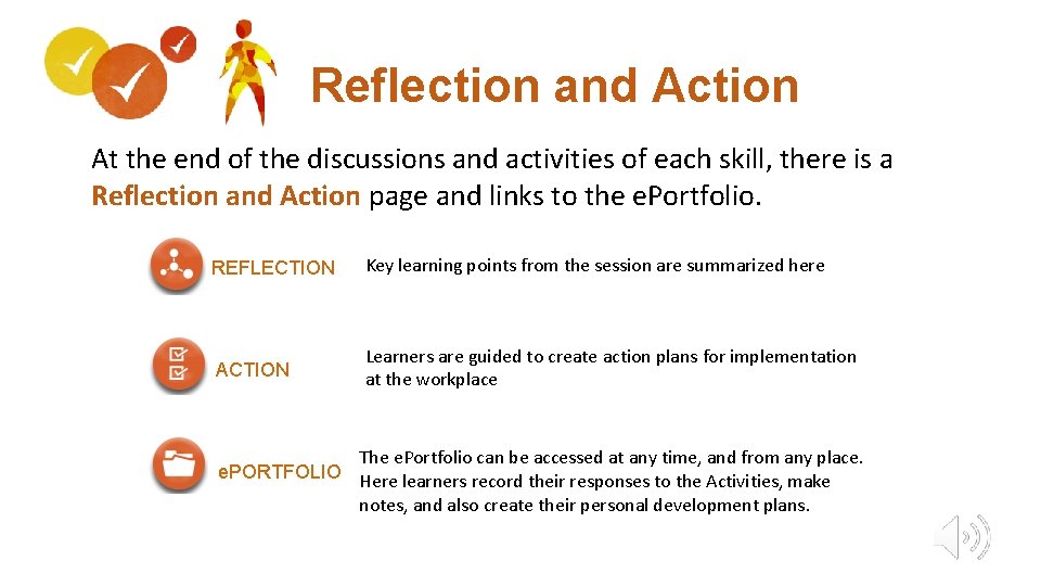  Reflection and Action At the end of the discussions and activities of each