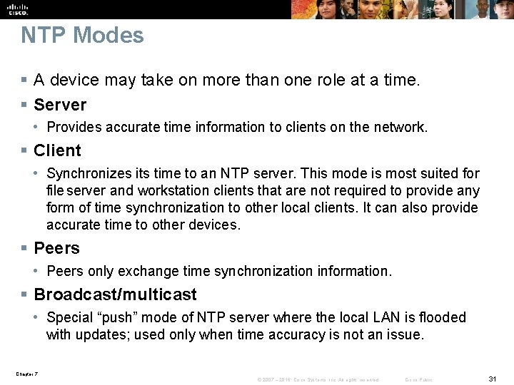 NTP Modes § A device may take on more than one role at a