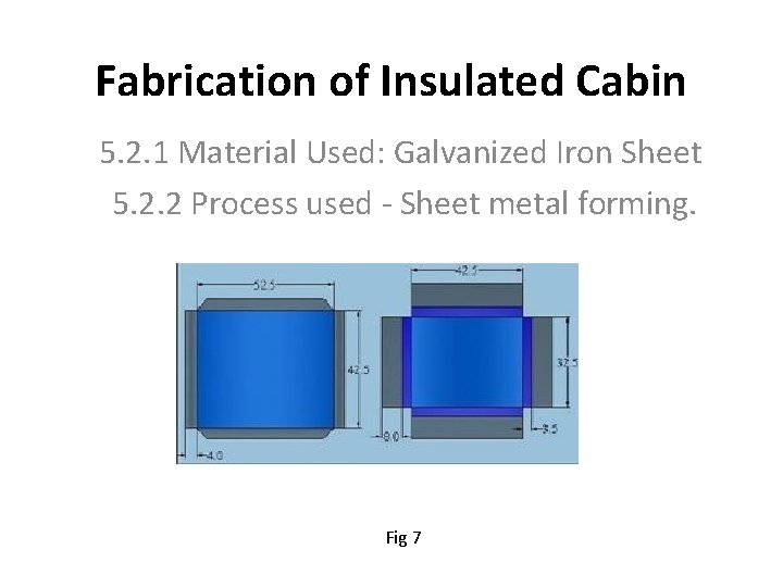 Fabrication of Insulated Cabin 5. 2. 1 Material Used: Galvanized Iron Sheet 5. 2. Fabrication of Insulated Cabin 5. 2. 1 Material Used: Galvanized Iron Sheet 5. 2.