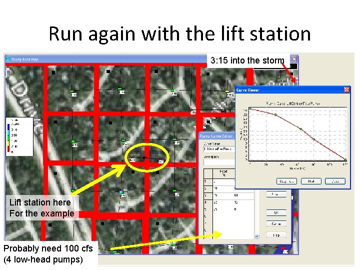 Run again with the lift station 3: 15 into the storm Lift station here