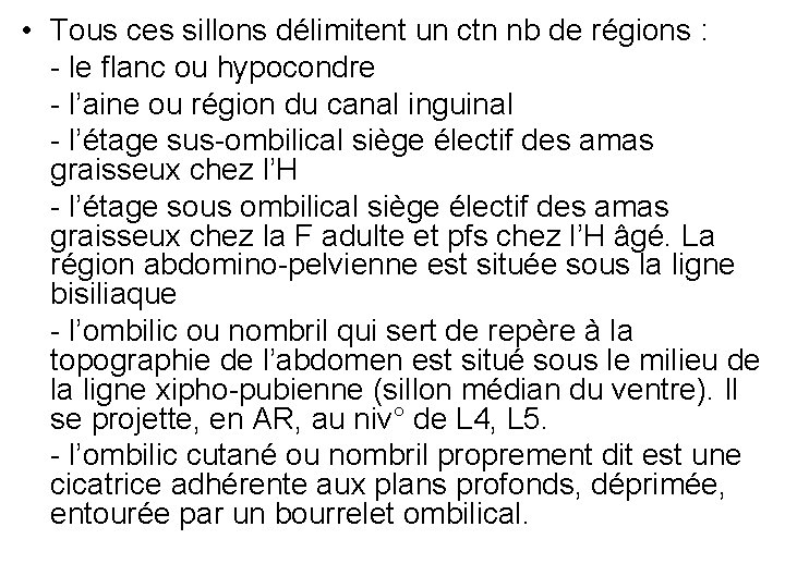  • Tous ces sillons délimitent un ctn nb de régions : - le
