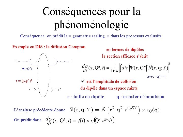Conséquences pour la phénoménologie Conséquence: on prédit le « geometric scaling » dans les