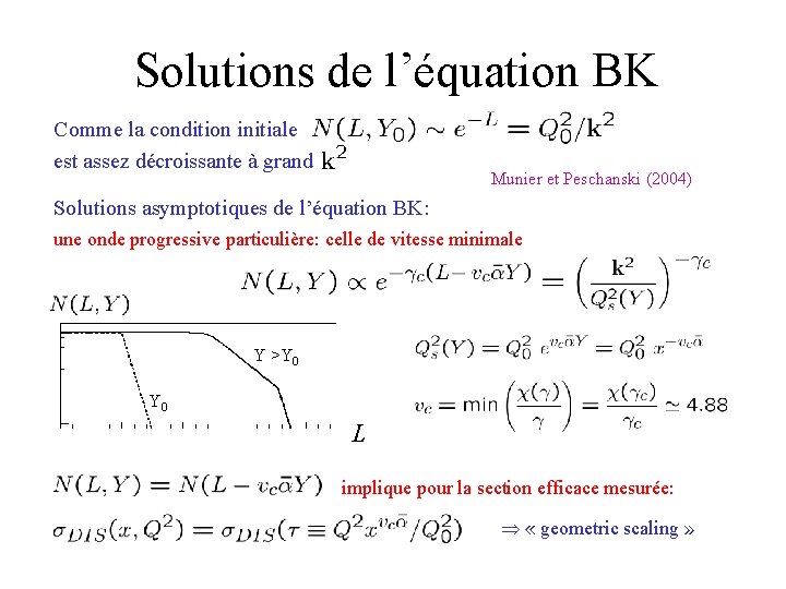 Solutions de l’équation BK Comme la condition initiale est assez décroissante à grand Munier