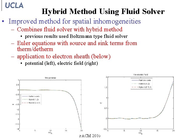 Hybrid Method Using Fluid Solver • Improved method for spatial inhomogeneities – Combines fluid