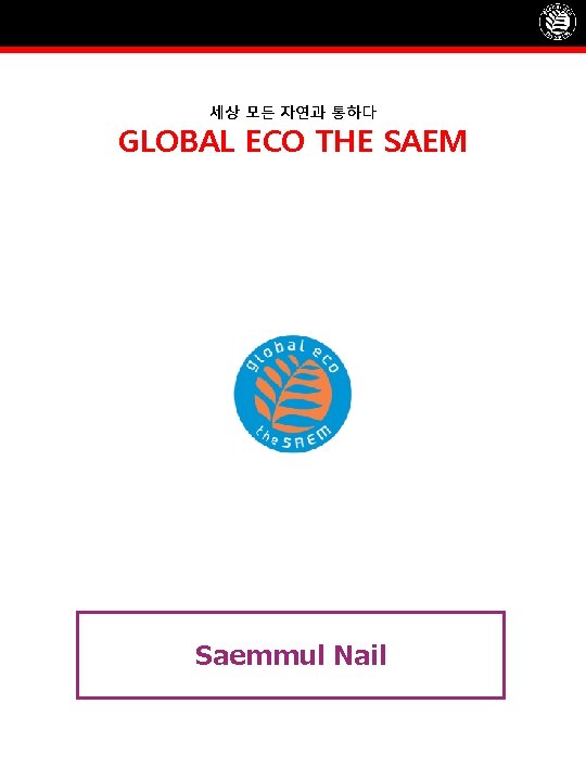 세상 모든 자연과 통하다 GLOBAL ECO THE SAEM Saemmul Nail 