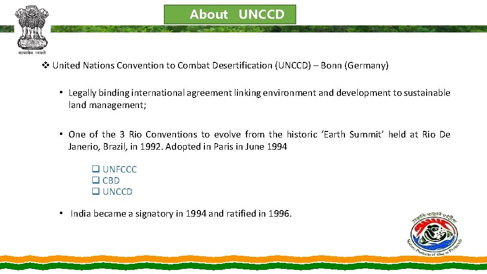 About UNCCD v United Nations Convention to Combat Desertification (UNCCD) – Bonn (Germany) •