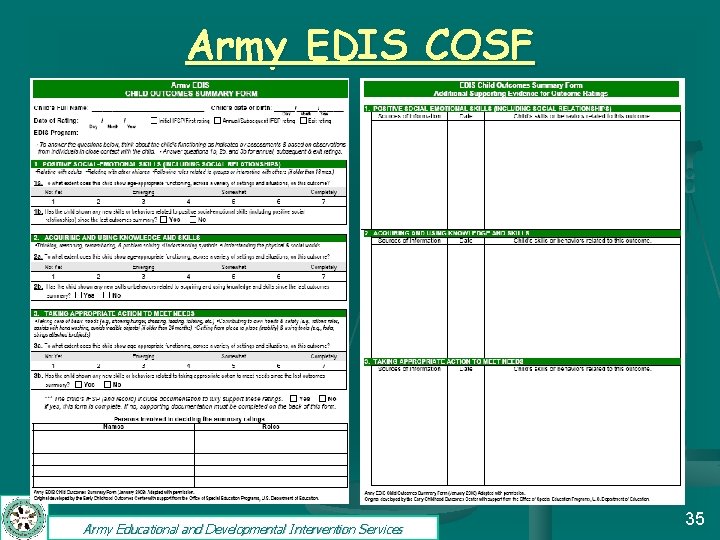 Army EDIS COSF Army Educational and Developmental Intervention Services 35 