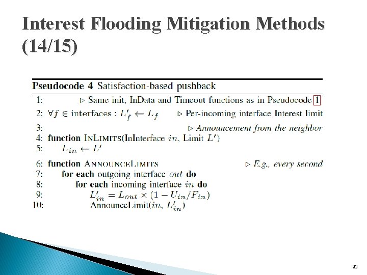 Interest Flooding Mitigation Methods (14/15) 22 