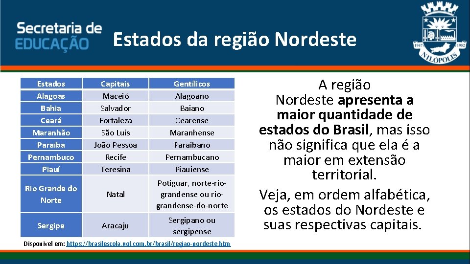 Estados da região Nordeste Estados Alagoas Bahia Ceará Maranhão Paraíba Pernambuco Piauí Capitais Maceió Estados da região Nordeste Estados Alagoas Bahia Ceará Maranhão Paraíba Pernambuco Piauí Capitais Maceió