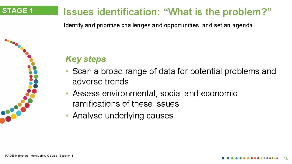 STAGE 1 Issues identification: “What is the problem? ” Identify and prioritize challenges and