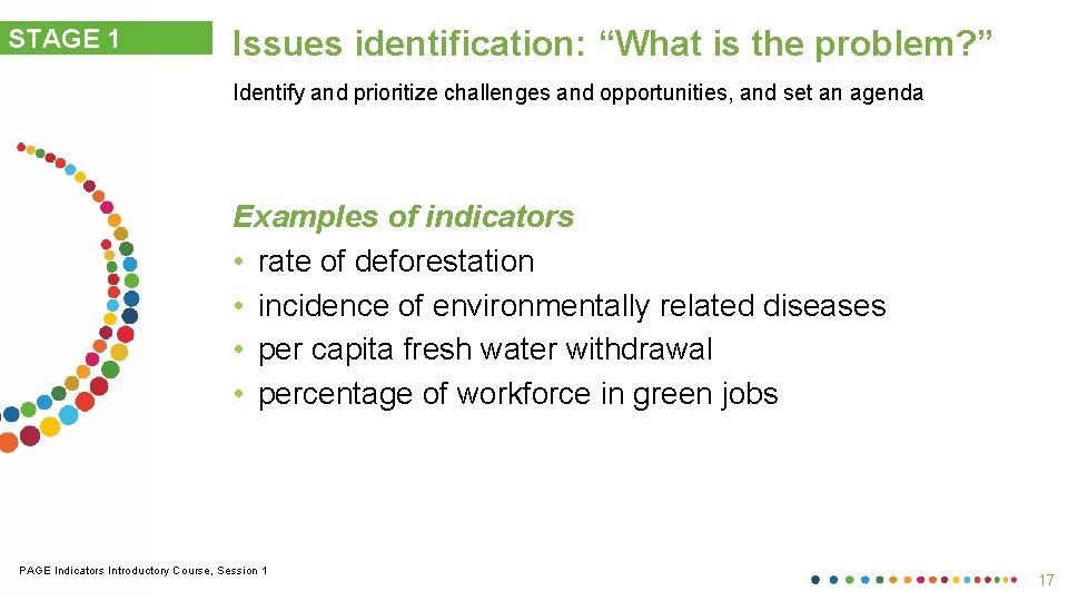STAGE 1 Issues identification: “What is the problem? ” Identify and prioritize challenges and