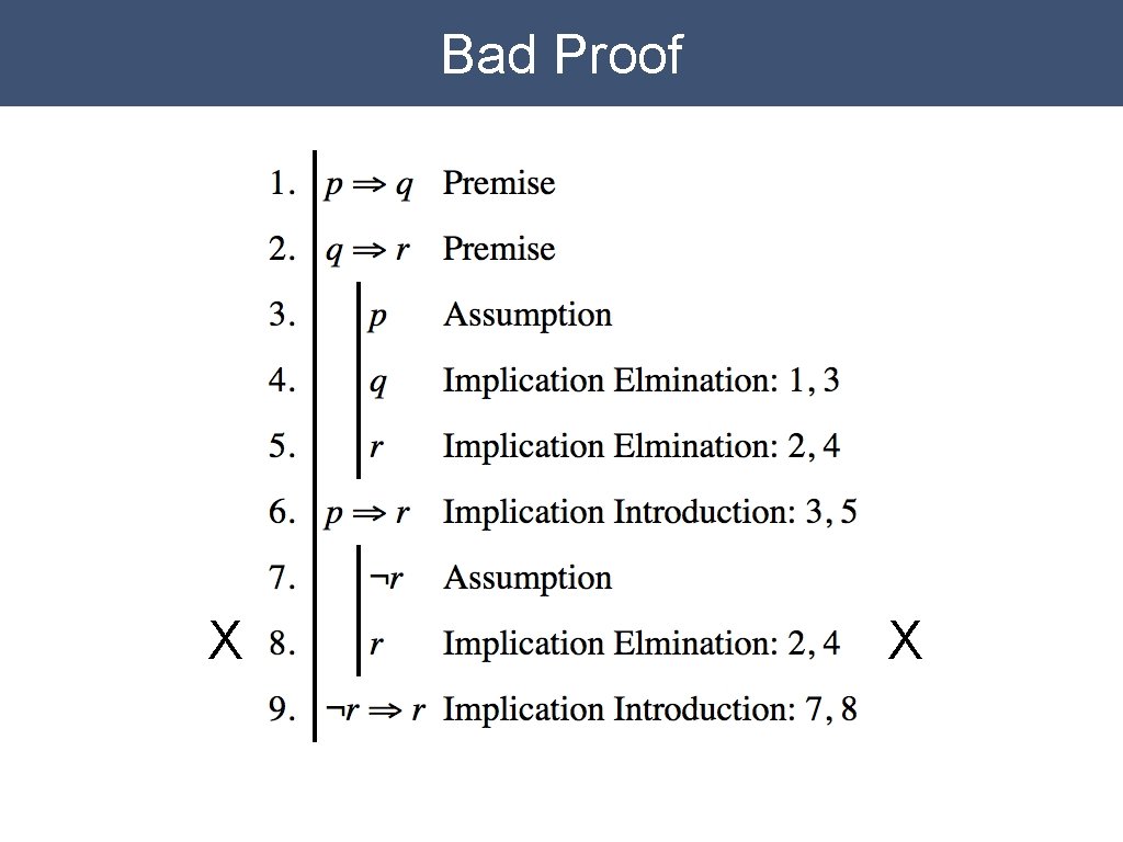 Bad Proof X X Bad Proof X X