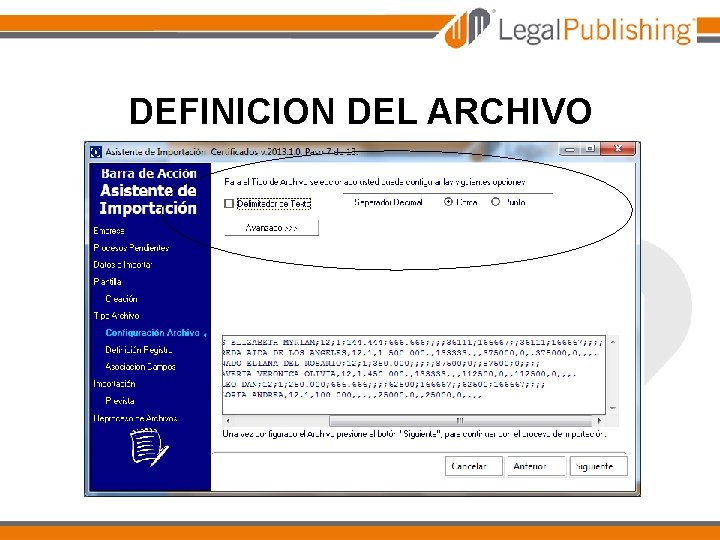 DEFINICION DEL ARCHIVO 