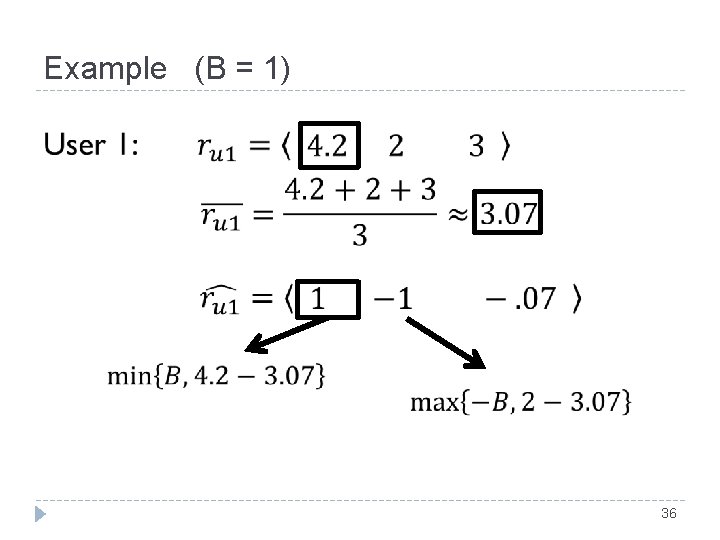 Example (B = 1) 36 Example (B = 1) 36