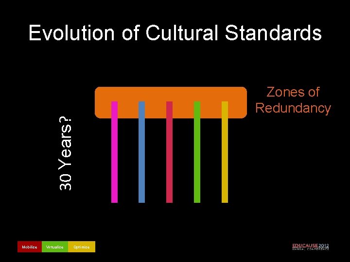 Evolution of Cultural Standards 30 Years? Zones of Redundancy Mobilize Virtualize Optimize 