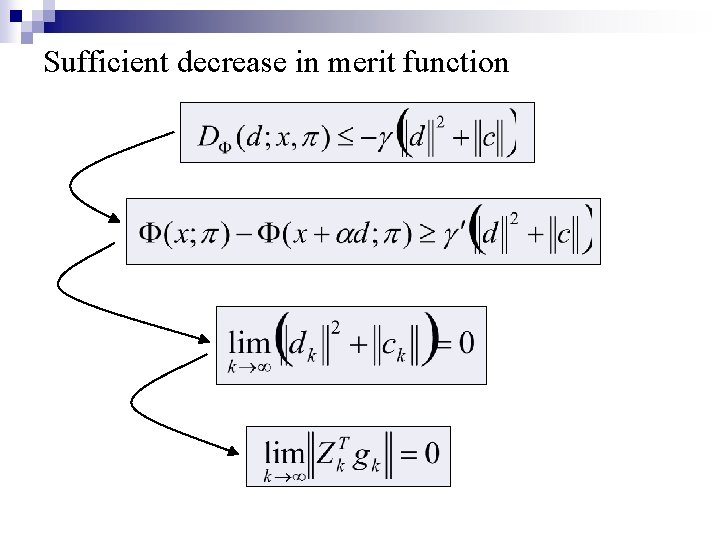 Sufficient decrease in merit function 