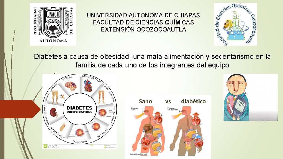 UNIVERSIDAD AUTÓNOMA DE CHIAPAS FACULTAD DE CIENCIAS QUÍMICAS EXTENSIÓN OCOZOCOAUTLA Diabetes a causa de