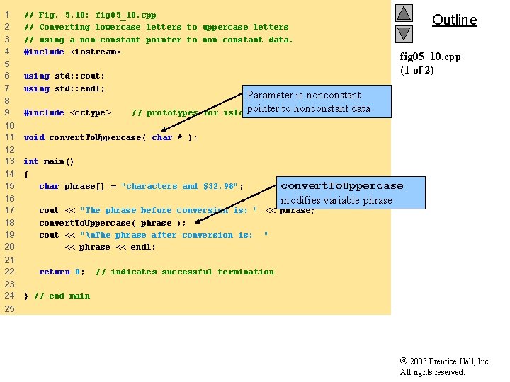 1 2 3 4 // Fig. 5. 10: fig 05_10. cpp // Converting lowercase