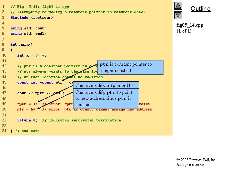 1 2 3 // Fig. 5. 14: fig 05_14. cpp // Attempting to modify