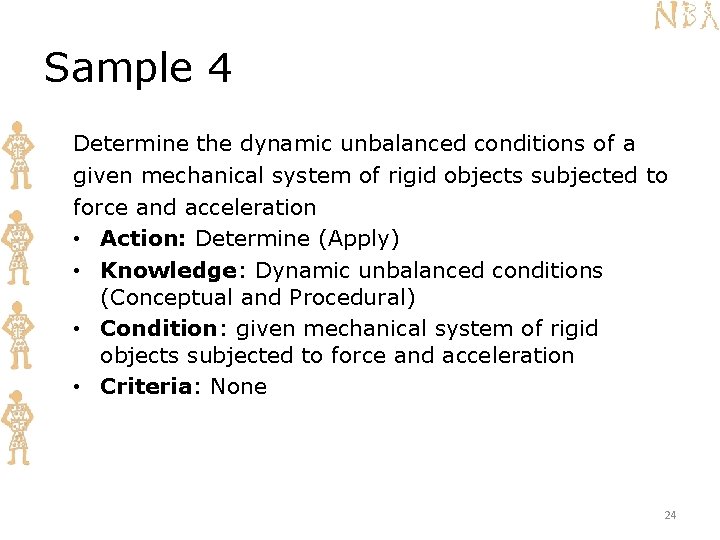 Sample 4 Determine the dynamic unbalanced conditions of a given mechanical system of rigid