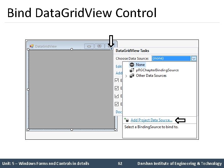 Bind Data. Grid. View Control Unit: 5 – Windows Forms and Controls in details