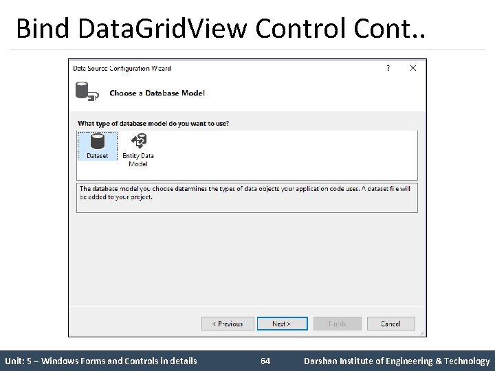 Bind Data. Grid. View Control Cont. . Unit: 5 – Windows Forms and Controls