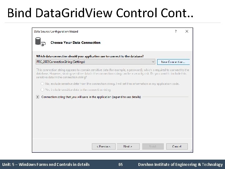 Bind Data. Grid. View Control Cont. . Unit: 5 – Windows Forms and Controls