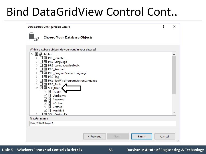 Bind Data. Grid. View Control Cont. . Unit: 5 – Windows Forms and Controls